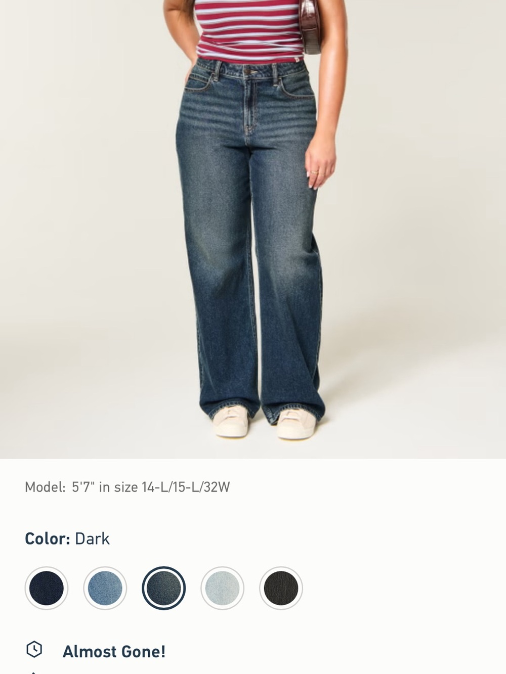 Hollister Dark Blue Wide-Leg Women’s Jeans